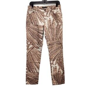 LAUREN Ralph Lauren White Feather Print Jeans, 6P